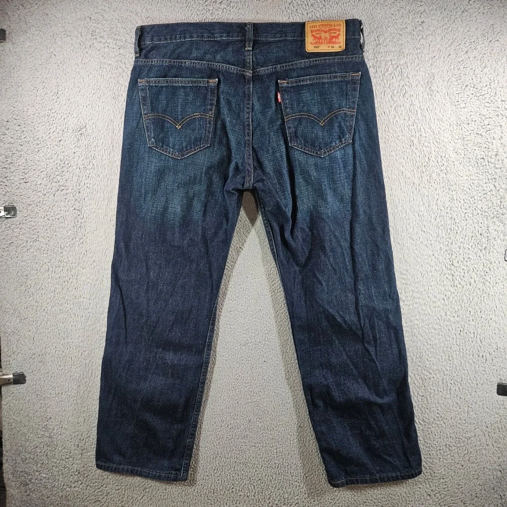 Levis 569 Loose Straight Fit Mens Jeans Dark Wash Indigo 34x30